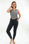 RIO GYM Marcia Crop  Tank Grey yoga wear for women