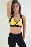 RIO GYM Eva Bra - Black & Yellow yoga wear for women