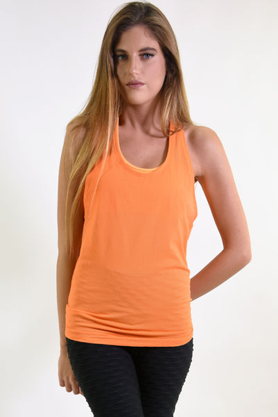 RIO GYM Jessica Tank - Orange yoga wear for women